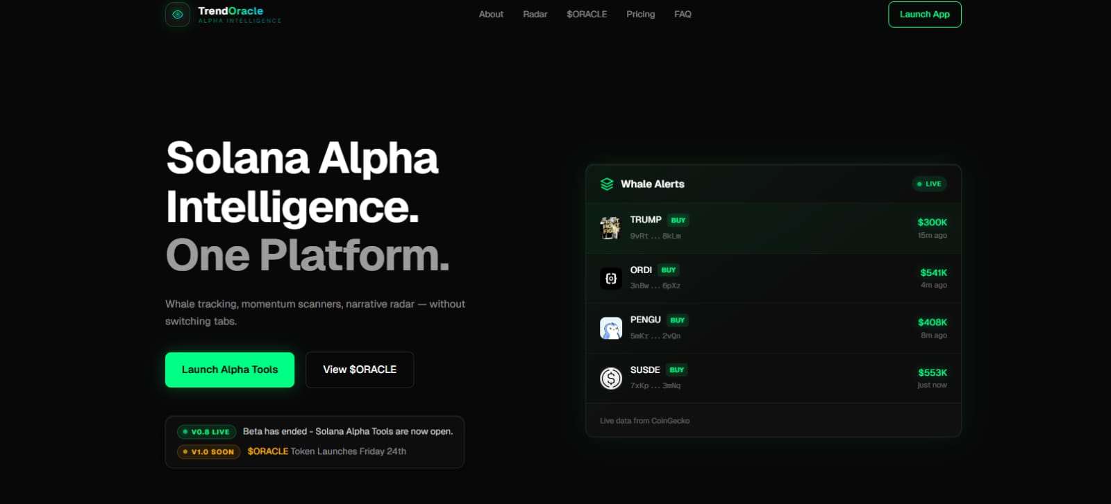 Solana Trading Tools 2026 Trend Oracle Unveils the First All in One Platform Built for Speed Signals and